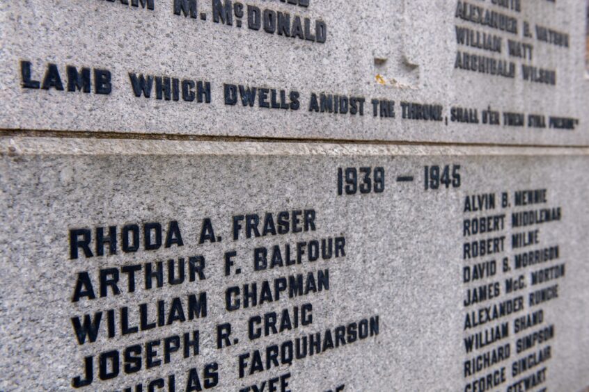 For Remembrance Day we remember the Aberdeen women killed when their Operation Dodge plane went down. This is the memorial of Rhoda Fraser