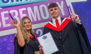 Millie Wilson and Stevie Paterson pictured on graduation day. All images: Kath Flannery/DC Thomson