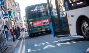 The bus gate in Bridge Street in Aberdeen. Image: Kath Flannery/DC Thomson