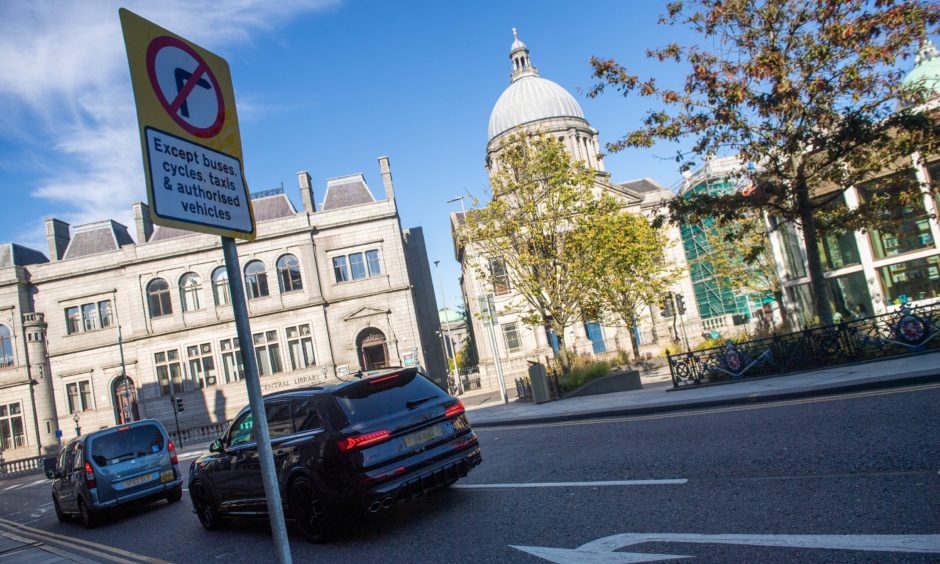 The right hand turn ban on Union Terrace is poised to be removed. Image: Kath Flannery/DC Thomson