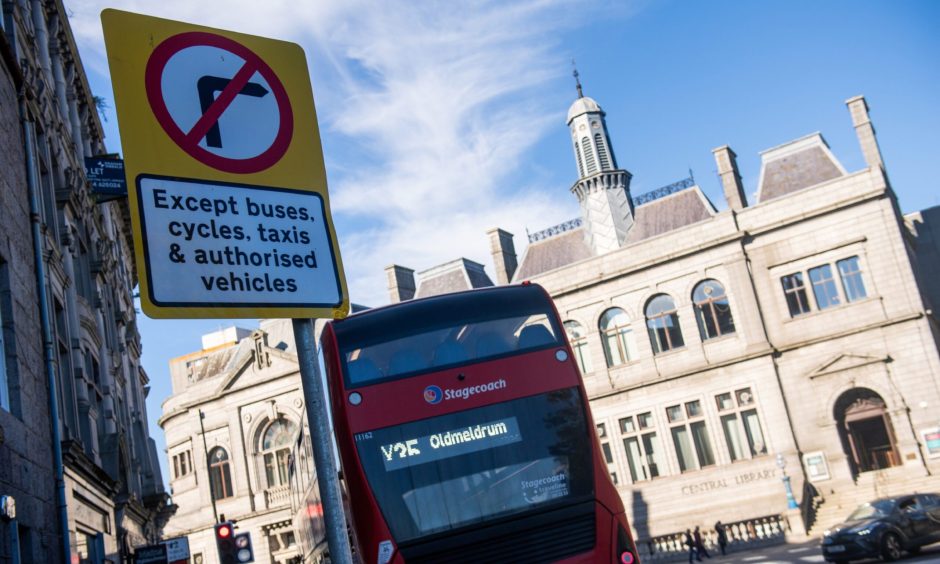 The right hand turn ban on Union Terrace is poised to go. Image: Kath Flannery/DC Thomson