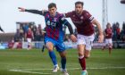 Charlie Reilly, left, in action for Caley Thistle against Arbroath on October 5. Image: Kath Flannery/DC Thomson.