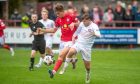 Brechin City's Michael Hunter, left, is challenged by James Wallace of Brora Rangers. Pictures by Kath Flannery/DCT Media.