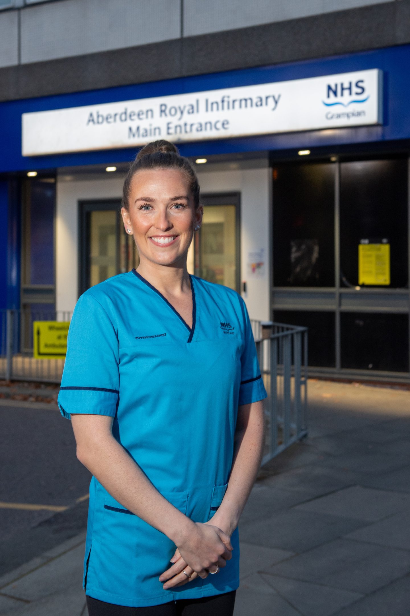 Rebecca Thow in her NHS work uniform. 