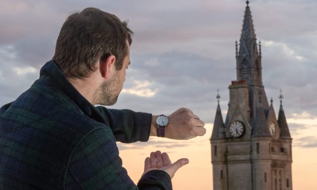 Watch this? The Aberdeen Town House clock was left an hour ahead of GMT all week. Image: Kami Thomson/DC Thomson