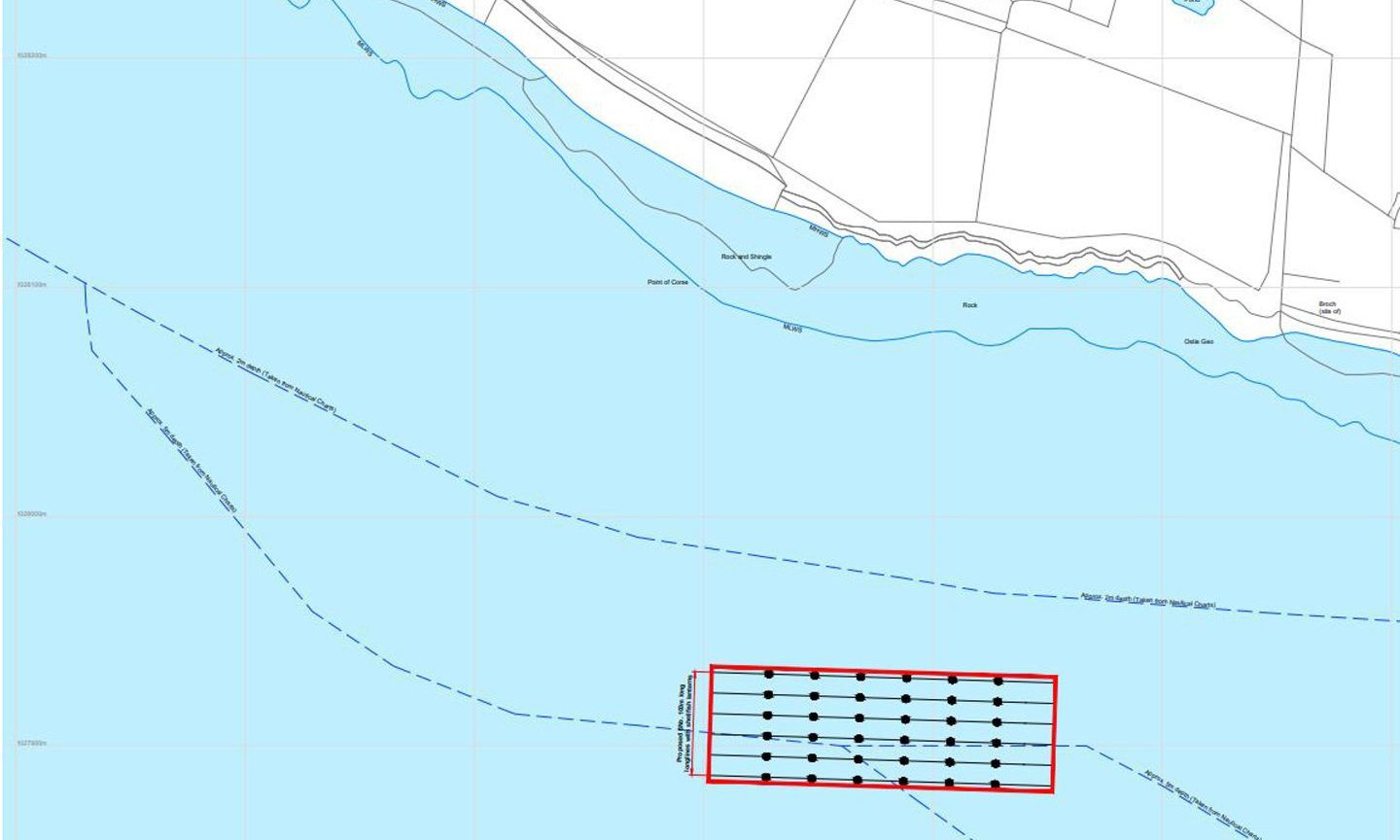 Drawing shows location of new oyster farm at Rousay.