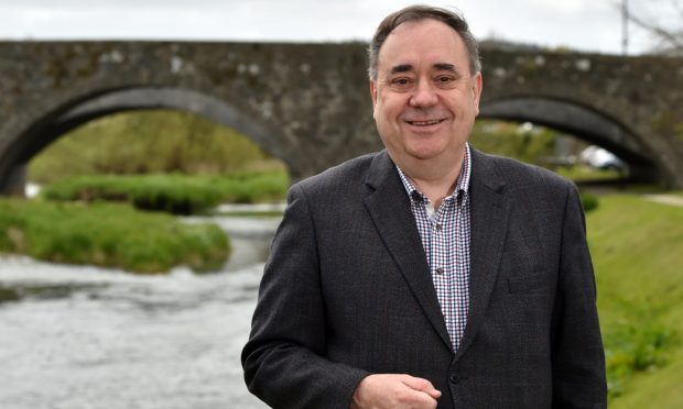 Former First Minister Alex Salmond in Strichen on the day of the 2014 independence referendum. Image: PA.