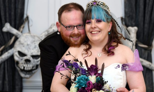 The Halloween themed wedding of Lorna Dalgarno and Richard Sangster at the New Inn, Ellon. Image: Kami Thomson/DC Thomson, 2018