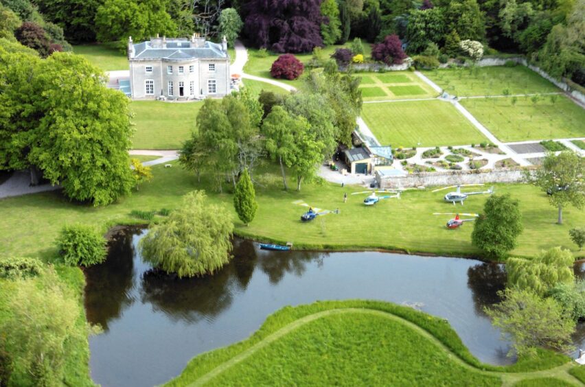 Aerial view of Boath House, near Nairn