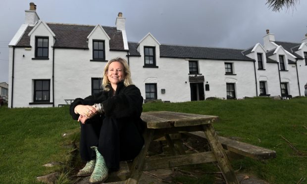 Outside Skye's oldest pub, the Stein Inn is owner Charlie Haddock. Picture by
Sandy McCook/DC Thomson.