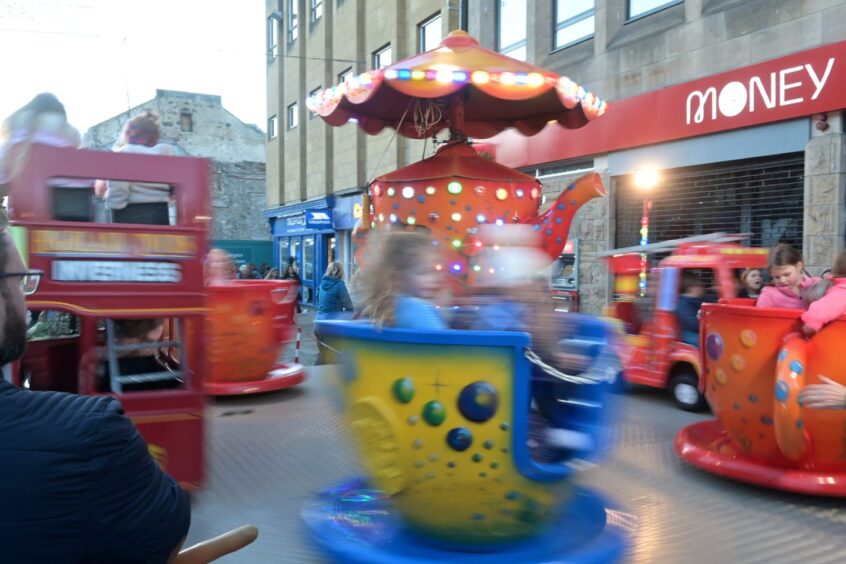 One of the rides at the Elgin Christmas market