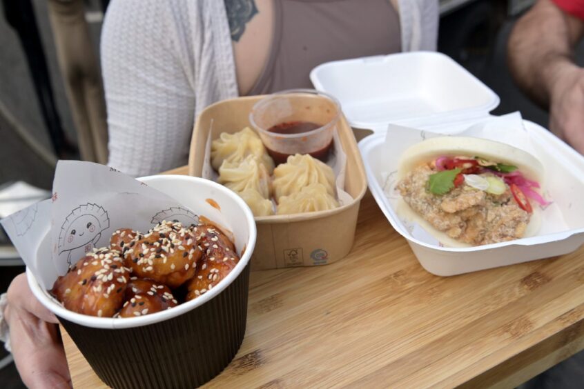 Some of the food for sale from the food truck