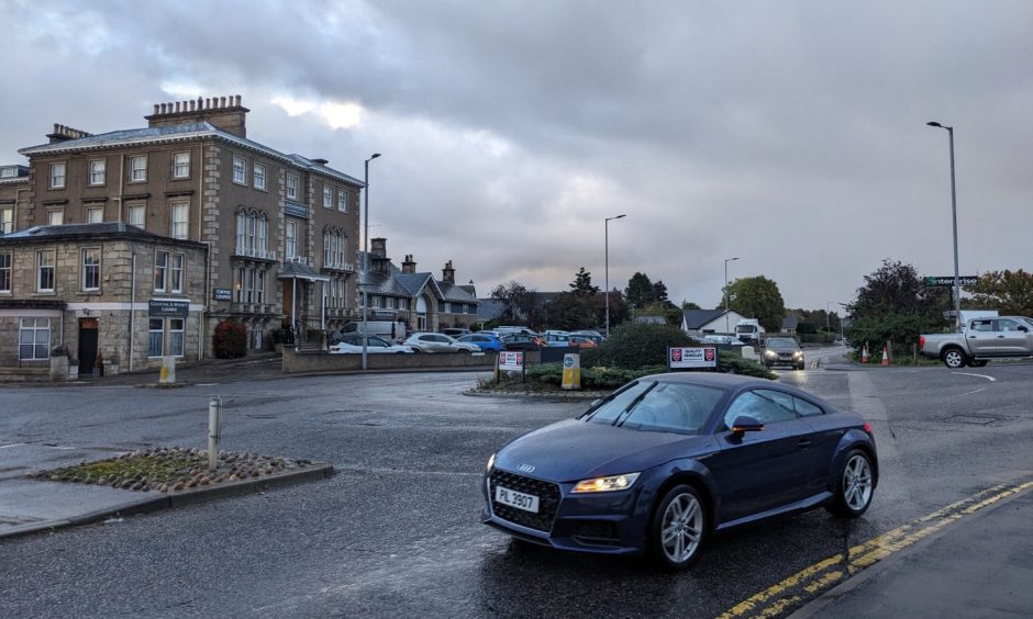 Laichmoray roundabout in Elgin. 