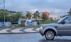 Car at Edgar Road roundabout in Elgin.