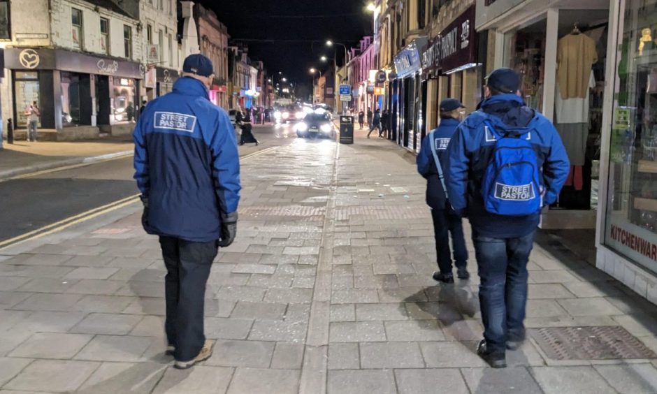 Street pastors on Elgin High Street. 