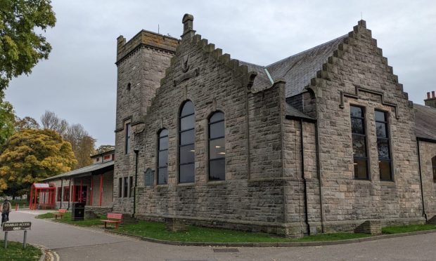 Exterior of Drill Hall in Elgin.