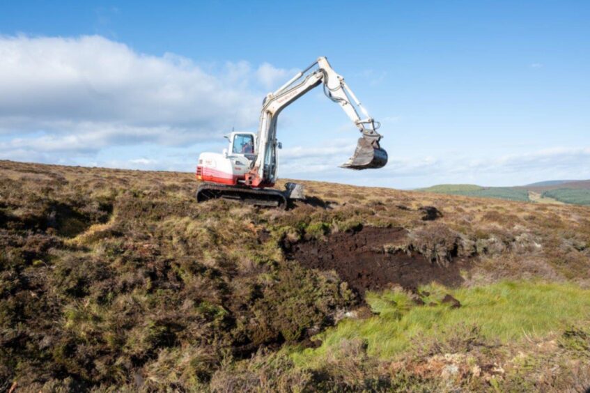 Peatland restoration work.