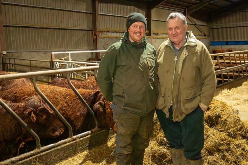 Pete, right, and son David at Darnford Farm.