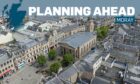 Elgin town centre pictured from the sky.  Image: Mhorvan Park/ DC Thomson