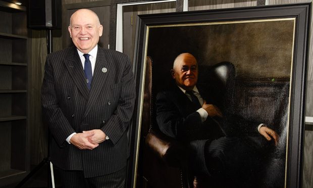 Councillor Barney Crockett with his Lord Provost portrait. Image: Aberdeen City Council