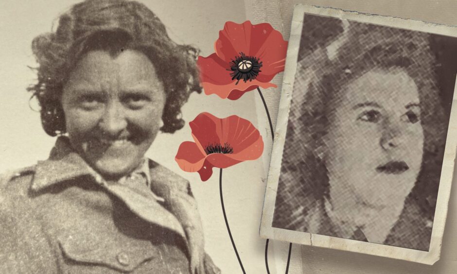 Aberdeen Nurse Jane Curran, left, and Private Rhoda Fraser who died following a Second World War plane crash