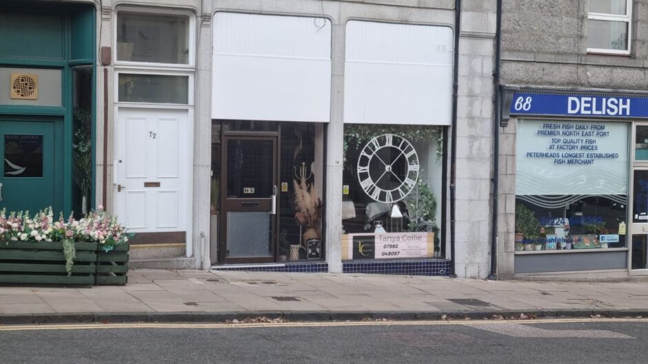 Exterior of Aberdeen psychic medium Tanya's new store at Esslemont Avenue, Rosemount.