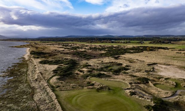 Aerial view of land secured by Royal Dornoch Golf Club.