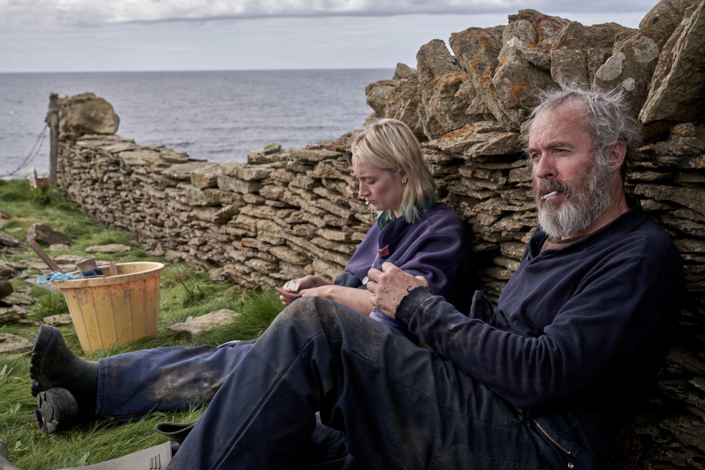 To go with story by Loretta Hood. Big Interview with Eilidh Fisher Stronsay actor in The Outrun Picture shows; SAOIRSE RONAN as Rona, STEPHEN DILLANE as Andrew in The Outrun. Orkney . Supplied by Anne Binckebanck/ Sony Pictures Classics Date; 25/08/2022