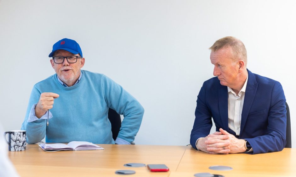 Iain Nicholson alongside Aberdeen Inspired chief executive Adrian Watson. Image: Scott Baxter / DC Thomson