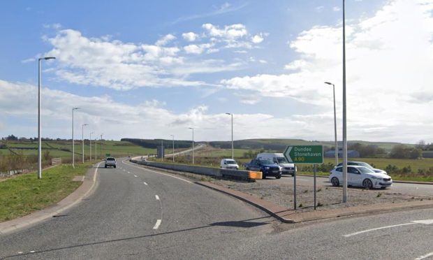 A90 southbound at Cleanhill roundabout junction.