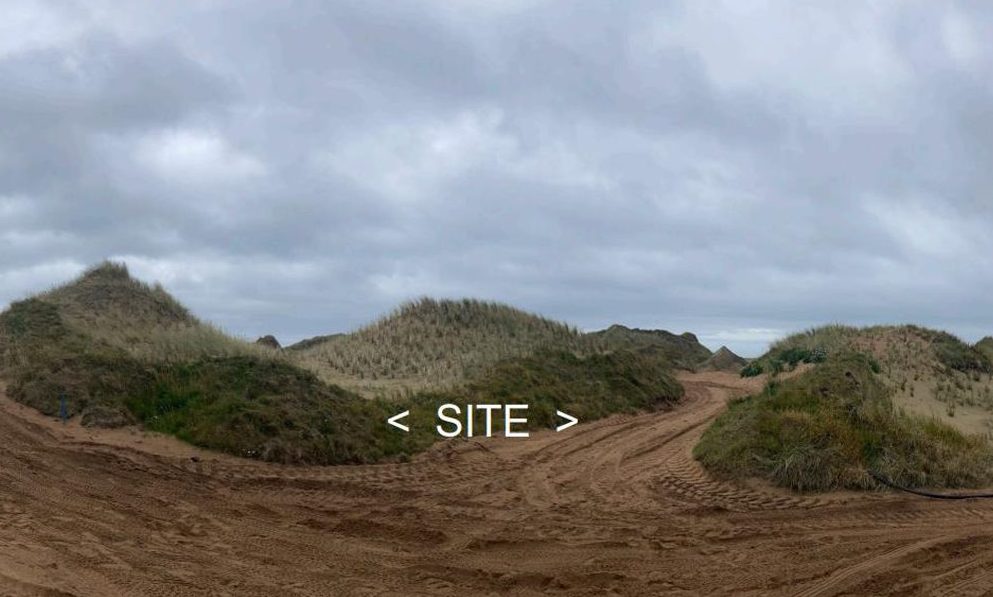 The Trump Menie halfway house site amid the dunes