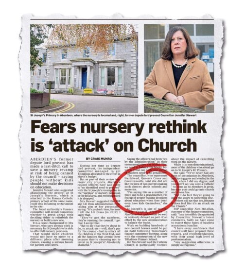 Councillor Mrs Jennifer Stewart previously told The P&J and Evening Express she didn't want people without children running Aberdeen's education service. Image: DC Thomson