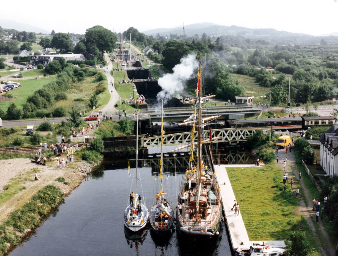 Tall ships on the Caledonian Canal en route to Aberdeen