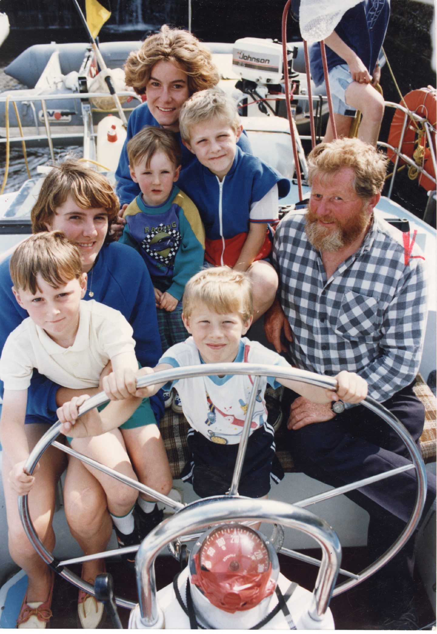 Idlevice skipper, Brian Hatley, and crew members look on as Inverness youngsters enjoy some maritime action.