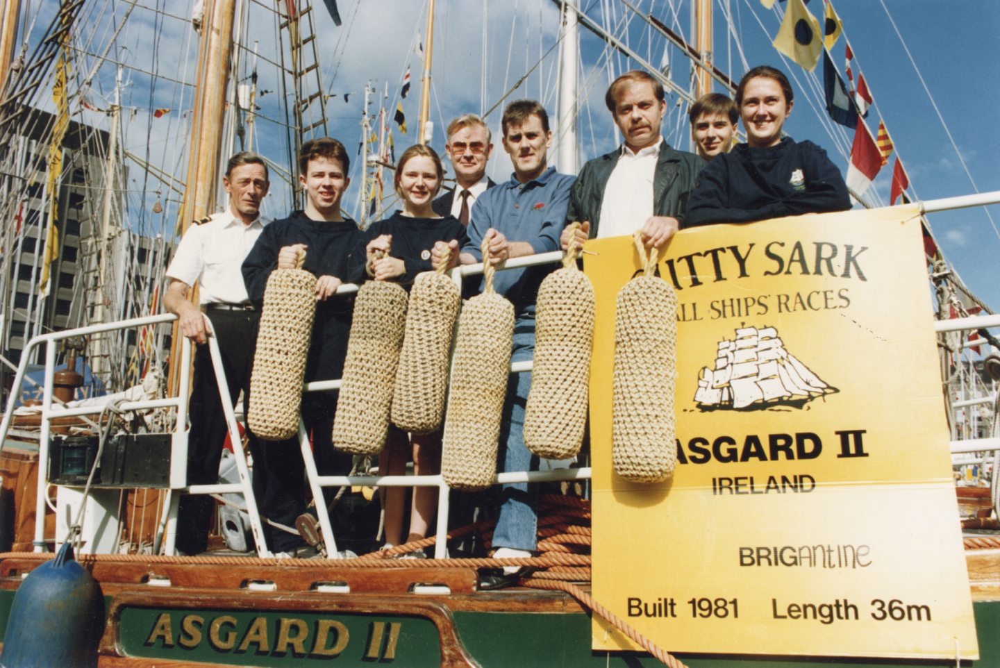 A tall ship crew on the Asgard II