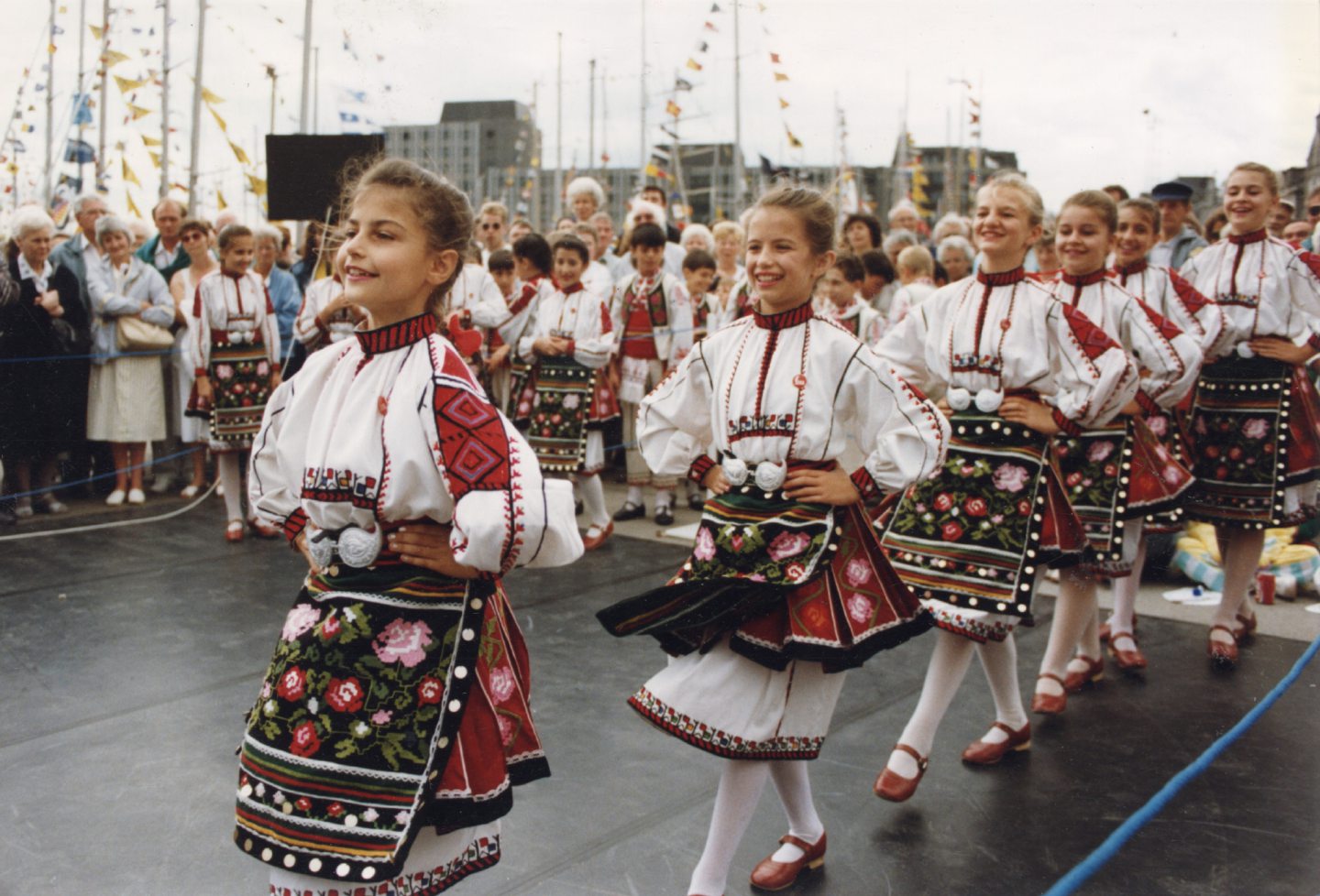 Bulgaria's Veseliache dance group visiting Aberdeen for the Tall Ships race