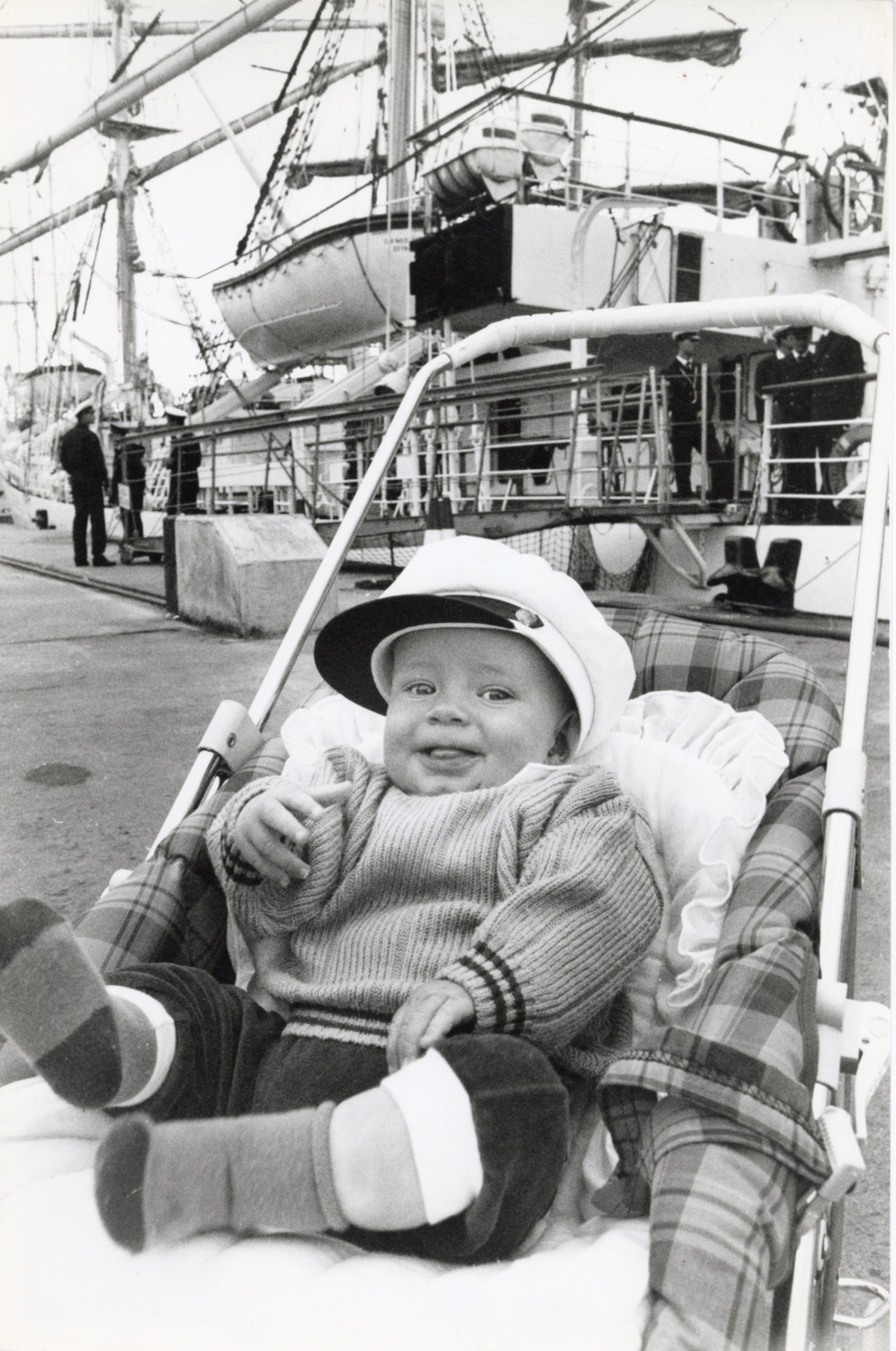 Six-month-old Stephen Watt from Bridge of Don waits for the Cutty Sark Tall Ships to pull out