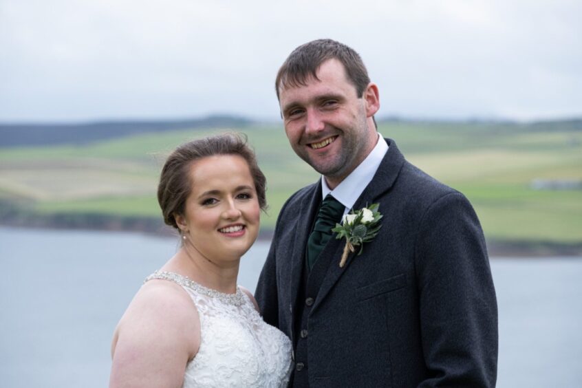 Jessica and George on their wedding day.