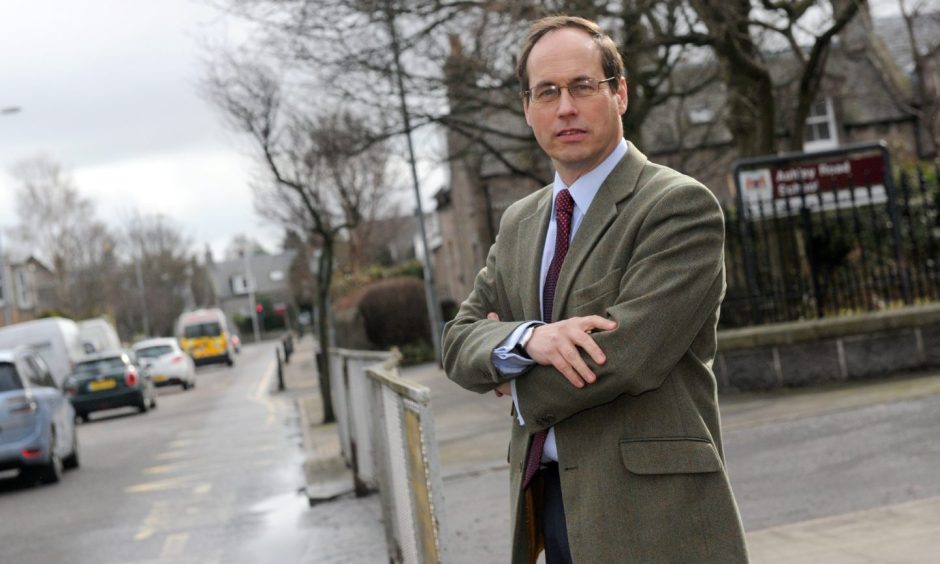 Education convener Martin Greig outside Ashley Road School in Aberdeen. Image: Kath Flannery/DC Thomson