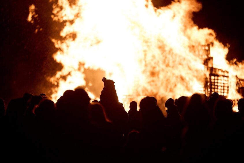 people observe Inverness bonfire