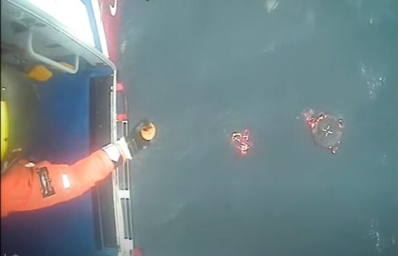 Eight crew members had to be rescued from the North Sea. Image: HM Coastguard