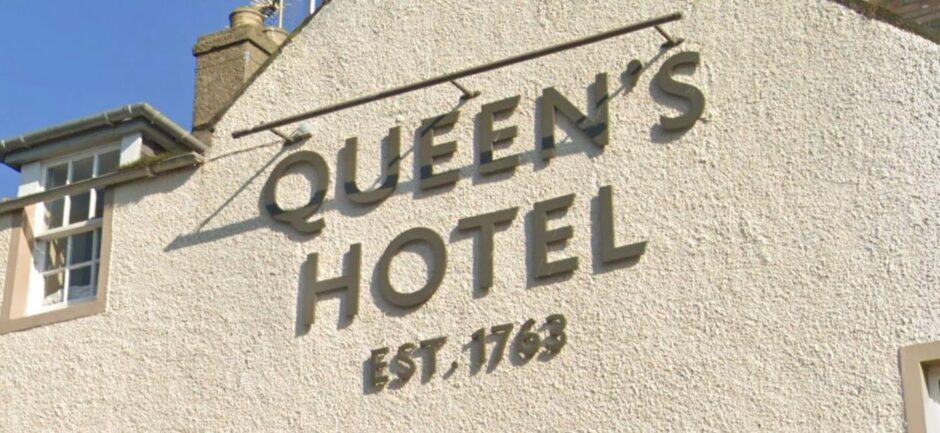 Sign outside Queen's Hotel in Stonehaven.