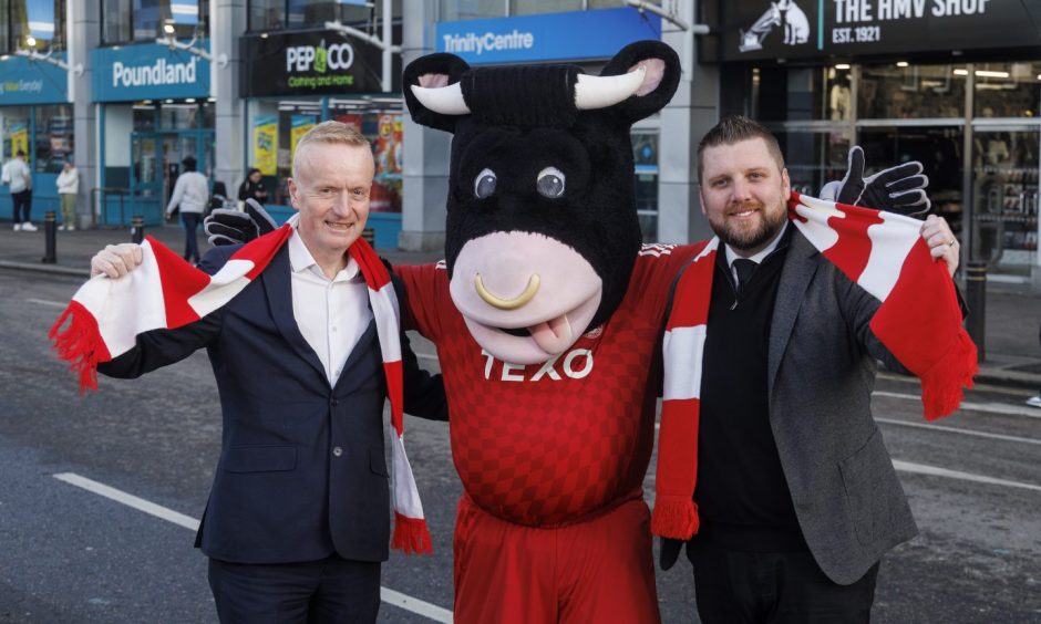 Adrian Watson (left) is delighted to have the Dons onboard. Image: Aberdeen FC