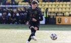 Inverness Caledonian Thistle midfielder Robbie Thompson passing the ball against Livingston in an SPFL Trust Trophy tie at the Set Fare Arena, Livingston, on October 12, 2025.