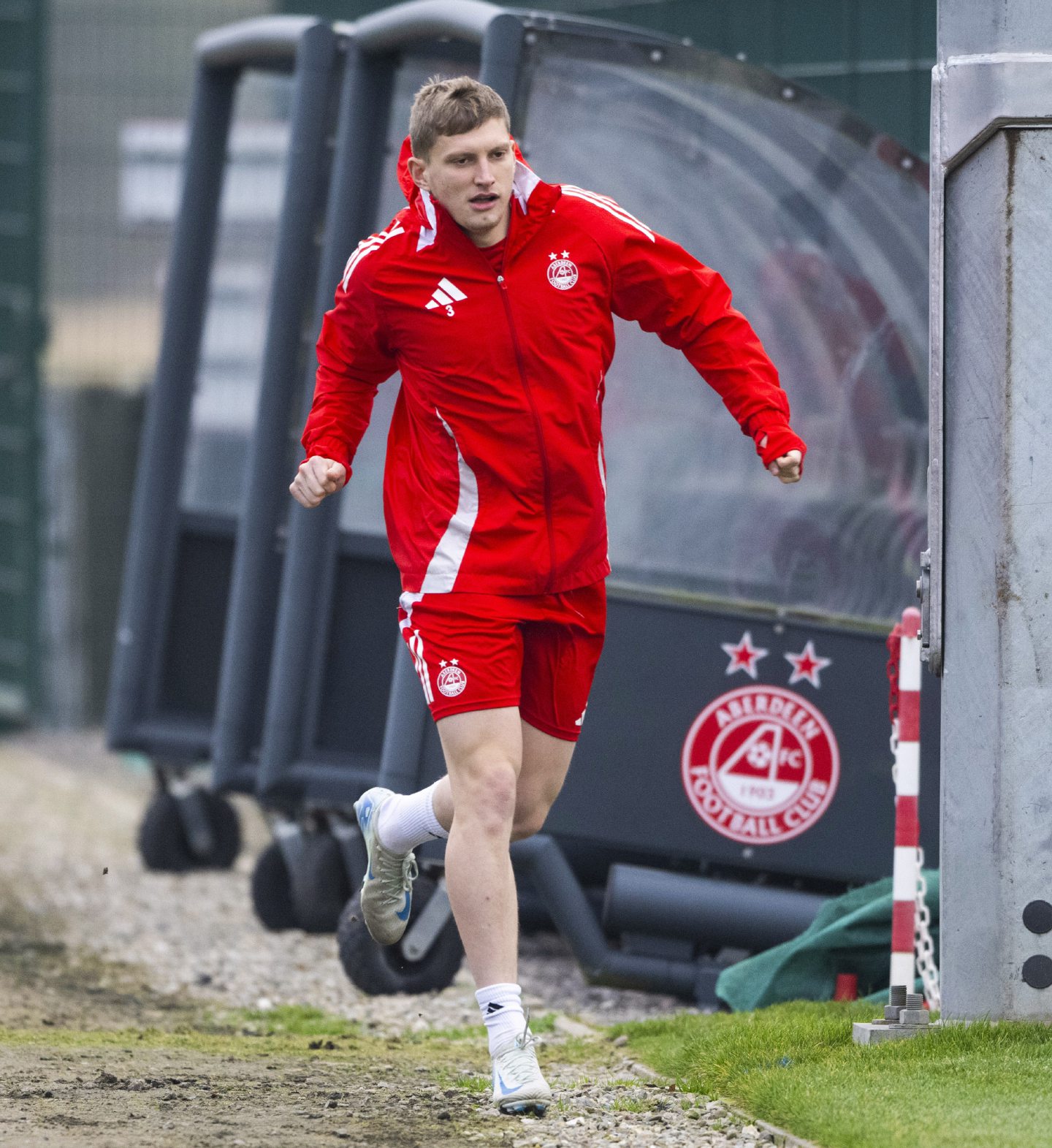 Jack Mackenzie during an Aberdeen training session at Cormack Park ahead of the game against Dundee. Image: SNS 