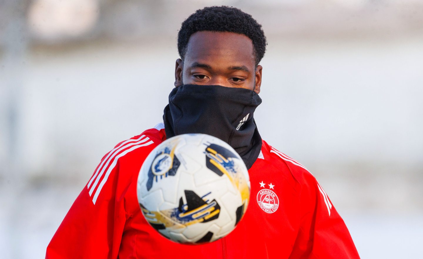 ABERDEEN, SCOTLAND - NOVEMBER 22: Shayden Morris during an Aberdeen training session at Cormack Park, on November 22, 2024, in Aberdeen, Scotland. We(Photo by Alan Harvey / SNS Group)