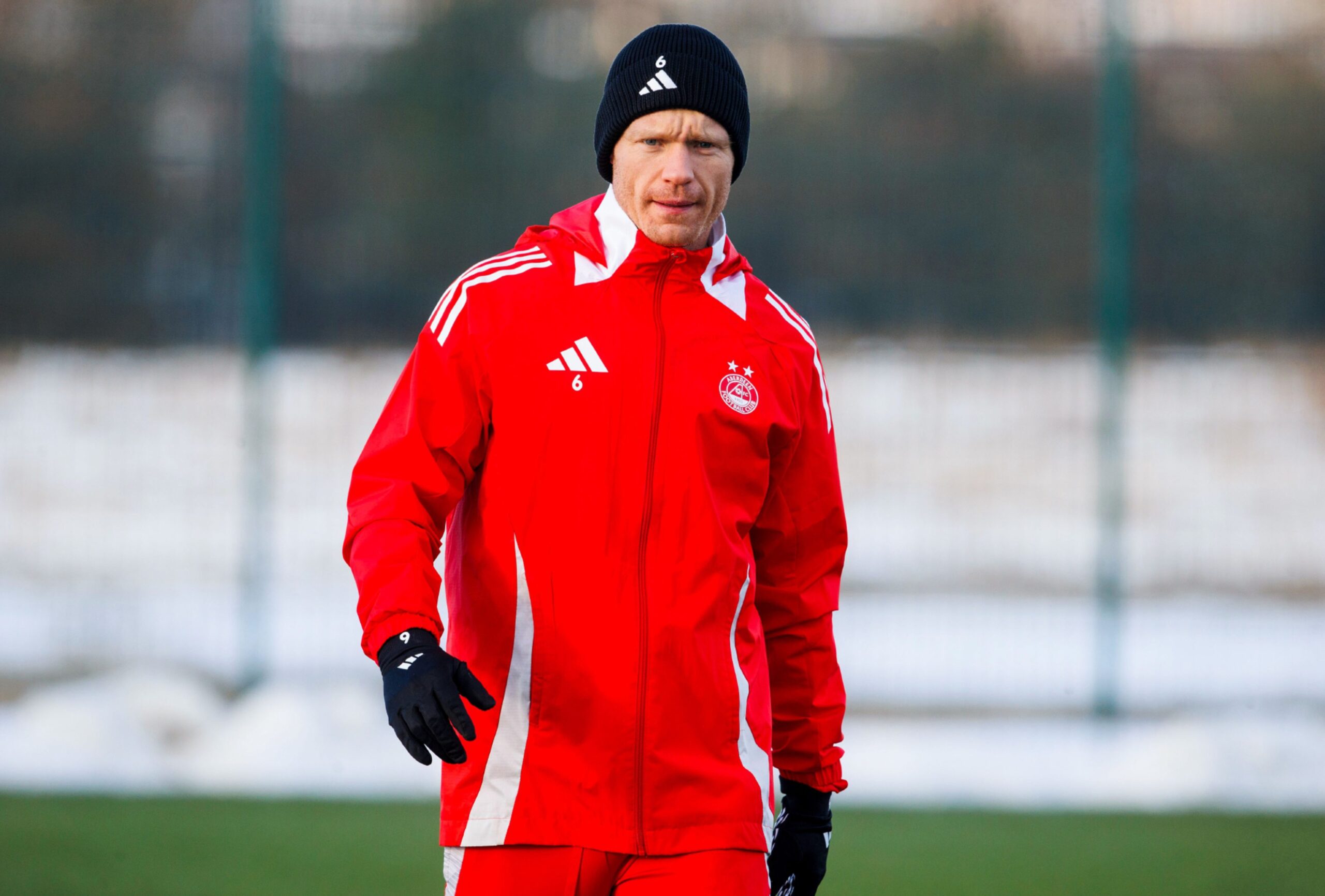 Sivert Hiltne Nilsen during an Aberdeen training session at Cormack Park, on November 22, 2024. Image: SNS 