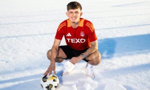 Aberdeen star Leighton Clarkson at Cormack Park. Image: SNS