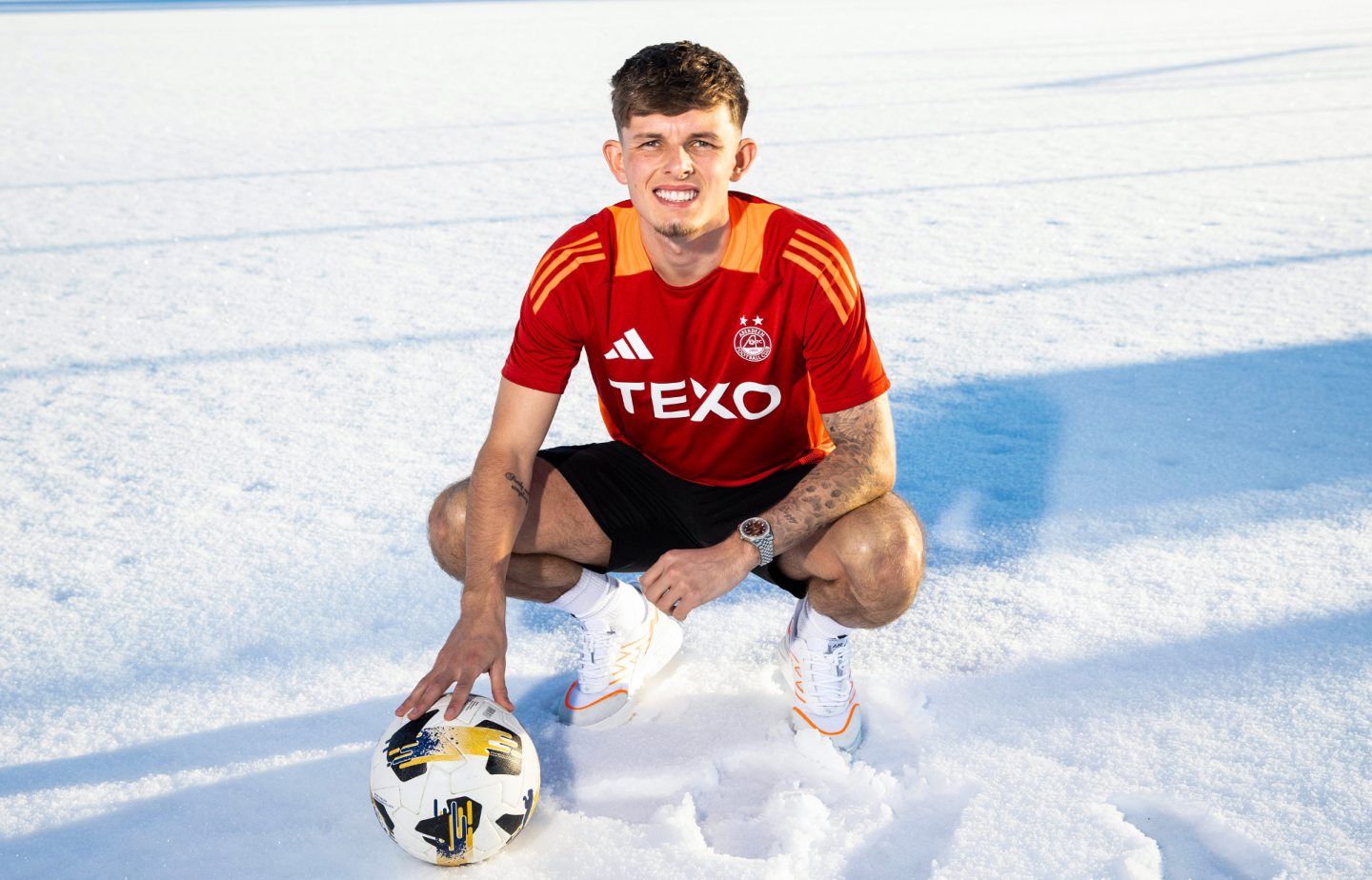 Aberdeen star Leighton Clarkson at Cormack Park. Image: SNS 