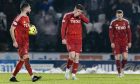 Aberdeen's Kevin Nisbet looks dejected after St Mirren's Richard Taylor scores to make it 2-1. Image: SNS